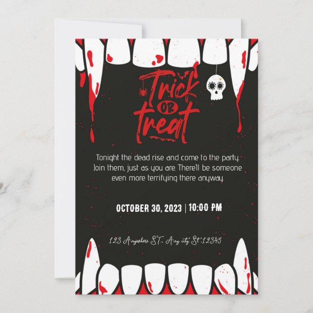 Invitation Fête de l'halloween foncé (Devant)