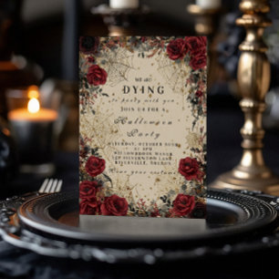 Invitation Fête de l'Halloween gothique Rose foncé