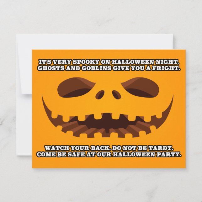 Invitation Fête de l'Halloween sanglante pour le Citrouille f (Devant)