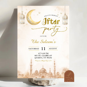 Invitation Fête de l'Iftar de la Mosquée Minimaliste Bohème B