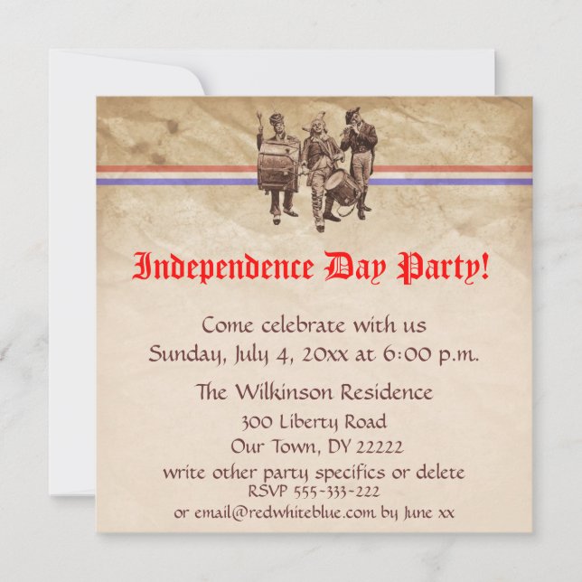 Invitation Fête de l'Indépendance (Devant)