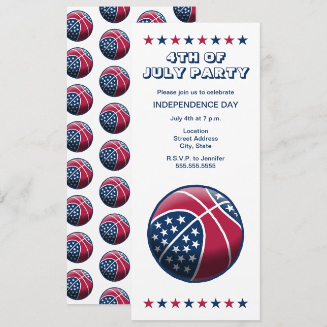 Invitation Fête de l'indépendance du basket-ball (Devant / Derrière)
