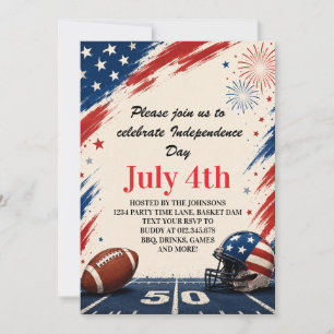 Invitation Fête de l'Indépendance football Arrière-plan Artis