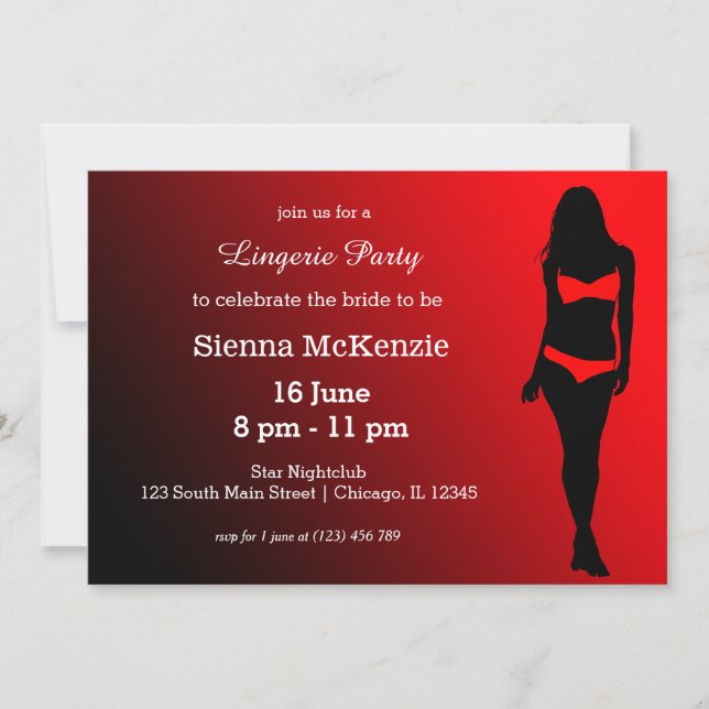 Invitation Fête de lingerie (Devant)