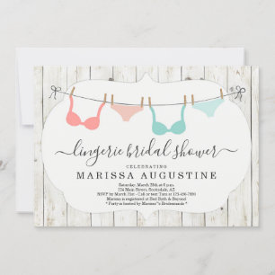 Invitation Fête de lingerie de mariage - Linge rustique