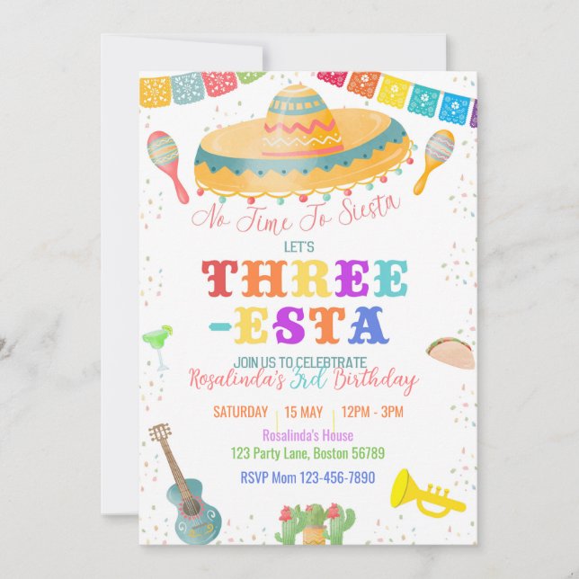 Invitation Fête de l'Invitation de trois ans 3e anniversaire (Devant)