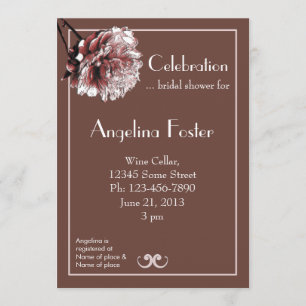 Invitation Fête de l'mariée au chocolat Brown et à la tourbe