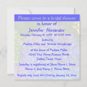 Invitation Fête de l'mariée Blue Hydrangea