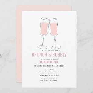 Invitation Fête de l'mariée Champagne moderne Brunch & Bubbly