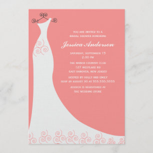 Invitation Fête de l'mariée Coral Mariage Gown