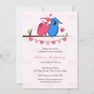 Invitation Fête de l'mariée Couple d'Owl
