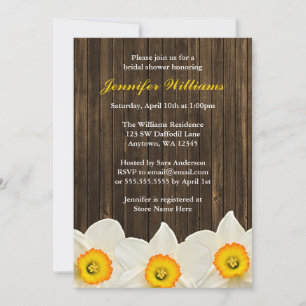Invitation Fête de l'mariée Daffodil Barn Wood