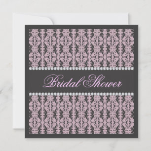 Invitation Fête de l'mariée de bijoux en dentelle noire et Li