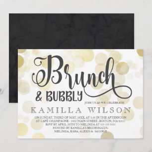 Invitation Fête de l'mariée de brunch et de brunch gris et or