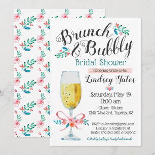 Invitation Fête de l'mariée de Brunch et de Bubbly