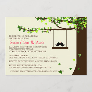 Invitation Fête de l'mariée de chênes de Inséparables en chut