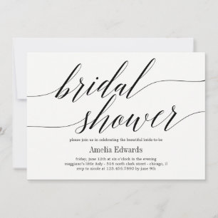 Invitation Fête de l'mariée DE COULEUR ÉDITABLE À Script Mode