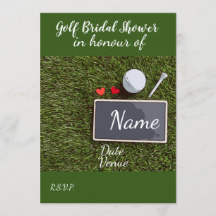 Invitation Fête de l'mariée de golf avec balle de golf et coe