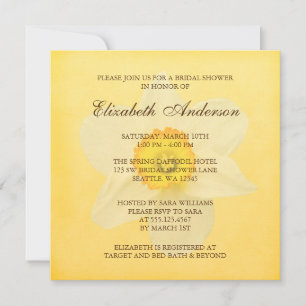 Invitation Fête de l'mariée de jonquille de printemps jaune