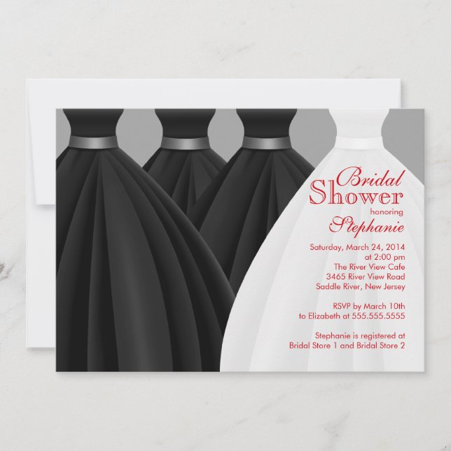 Invitation Fête de l'mariée de la robe de mariée des femmes d (Devant)
