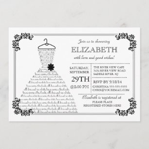 Invitation Fête de l'mariée de la robe Mariage de mariée mode
