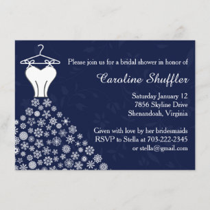 Invitation Fête de l'mariée de la tenue Mariage bleue de la m