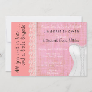 Invitation Fête de l'mariée de lingerie en dentelle blanche