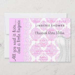 Invitation Fête de l'mariée de lingerie en dentelle blanche