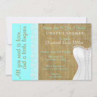 Invitation Fête de l'mariée de lingerie en dentelle blanche