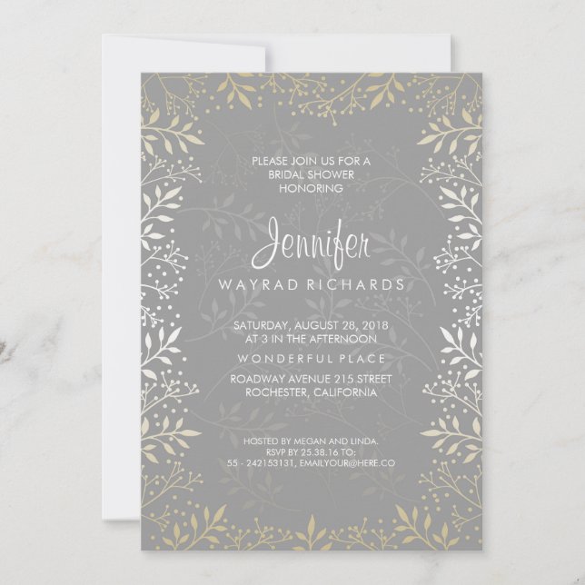 Invitation Fête de l'mariée de l'or et de l'argent du bébé (Devant)
