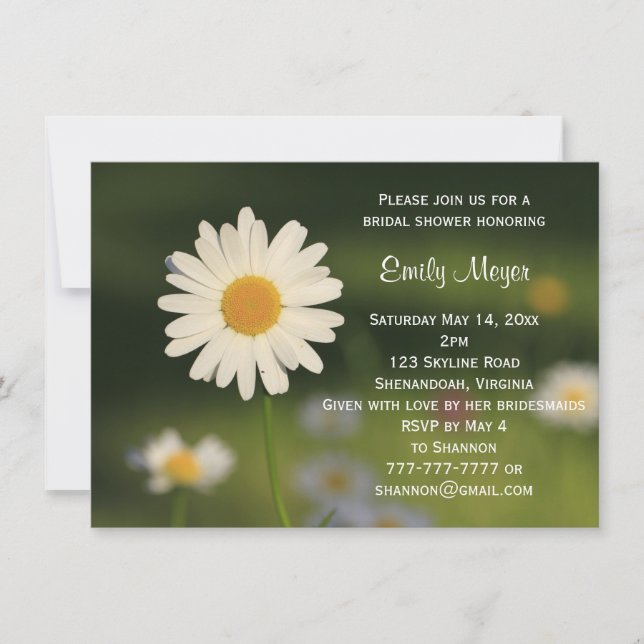 Invitation Fête de l'mariée de Mariage à fleurs blanches (Devant)