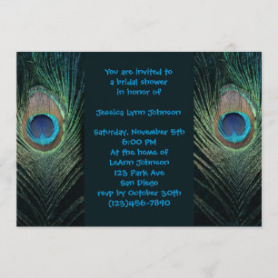 Invitation Fête de l'mariée de Peacock foncé