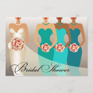 Invitation Fête de l'mariée DE PONTE ETHNIQUE turquoise