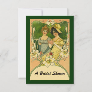 Invitation Fête de l'mariée de style Vintage recevant des inv