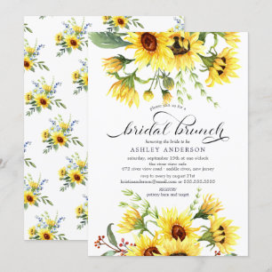 Invitation Fête de l'mariée de tournesol jaune joyeux Brunch