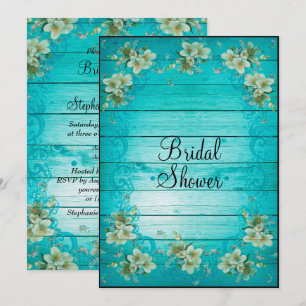 Invitation Fête de l'mariée des fleurs chic de Shabby