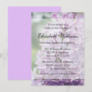 Invitation Fête de l'mariée des fleurs Lilac