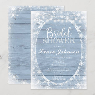 Invitation Fête de l'mariée des flocons de neige, nuptiale d'