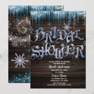 Invitation Fête de l'mariée des Icicles congelés Winter Wonde