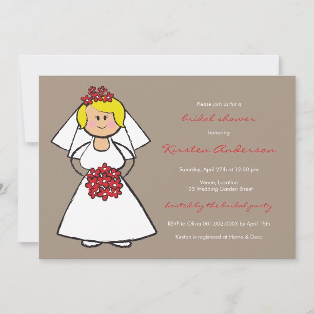 Invitation Fête de l'mariée des mariées Mariages de jote cari (Devant)