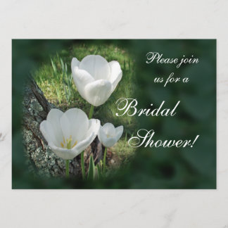 Invitation Fête de l'mariée des tulipes blanches