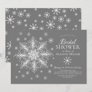 Invitation Fête de l'mariée d'hiver de Snowflake