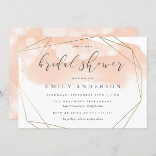 Invitation Fête de l'mariée élégante or couleur or couleur d'