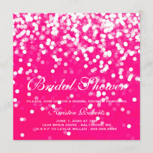 Invitation - Fête de l'mariée étincelante rose cha