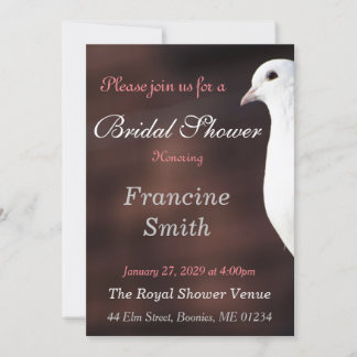 Invitation Fête de l'mariée féminine de White Dove