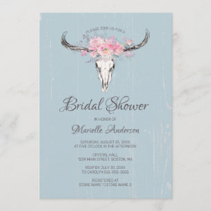Invitation Fête de l'mariée florale B du Boho Blush de la vac