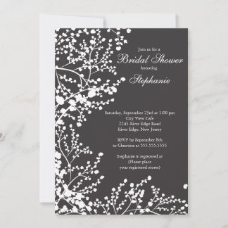 Invitation Fête de l'mariée florale de la respiration de bébé