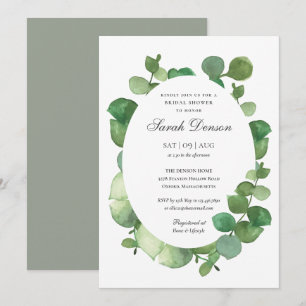 Invitation Fête de l'mariée florale d'Eucalyptus Boho