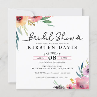 Invitation Fête de l'mariée florale Rustic Spring