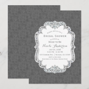 Invitation Fête de l'mariée Glam de l'Ouest gris